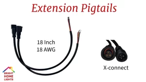 XConnect male and female pigtail pair for permanent LED lights