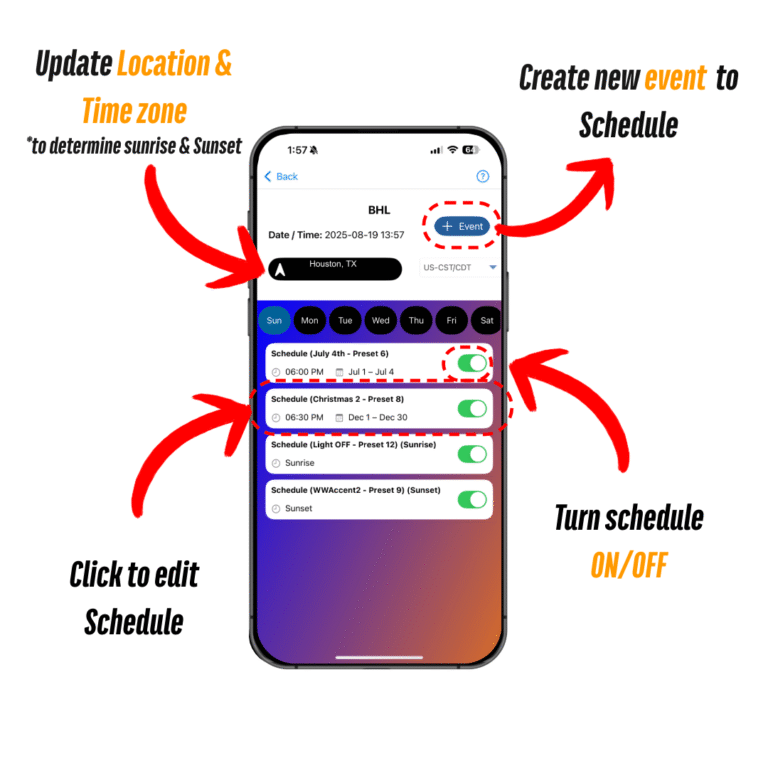 BrighthomeWLED schedules