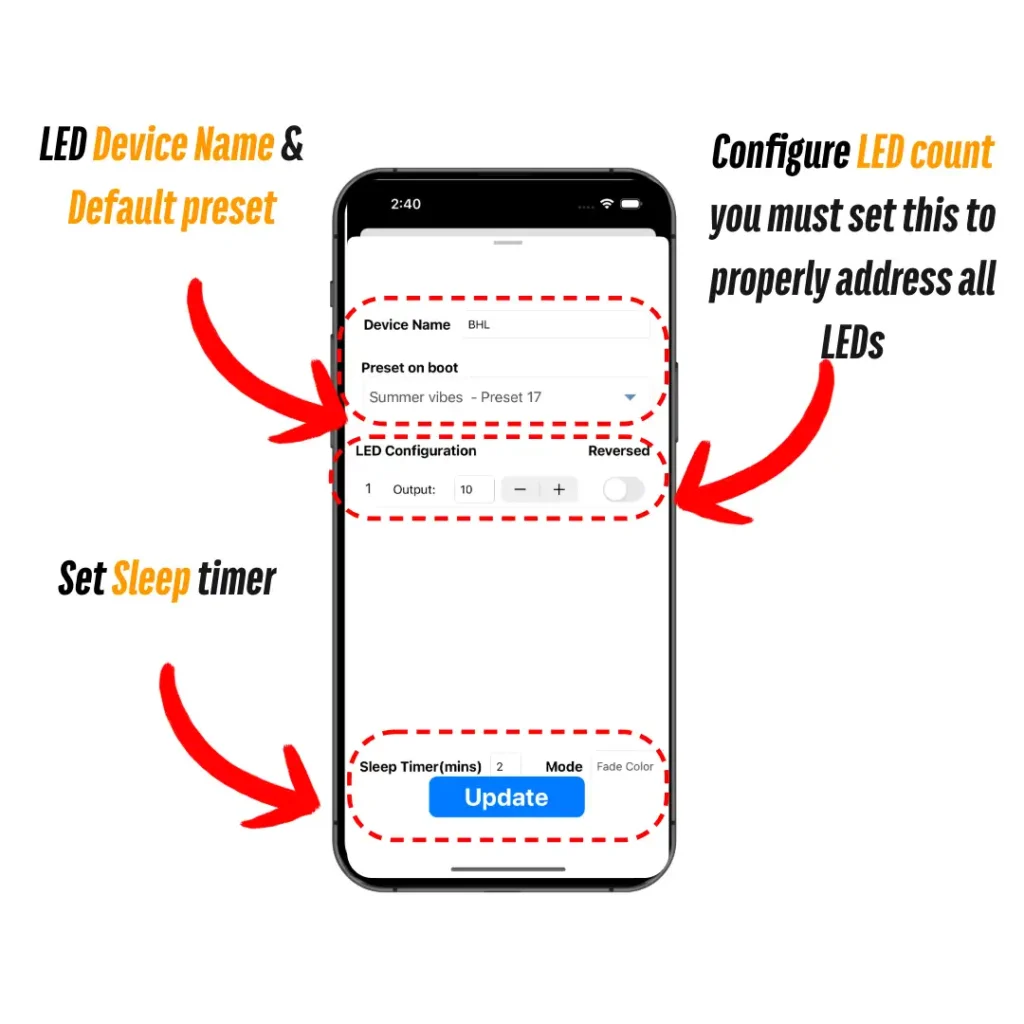 BHL device configuration