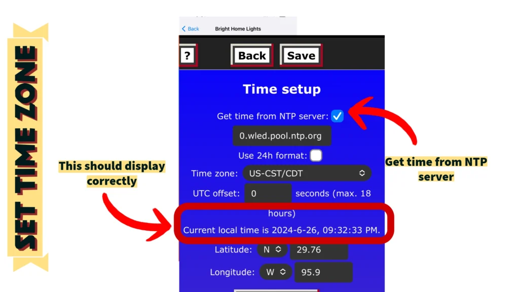 Validate time settings