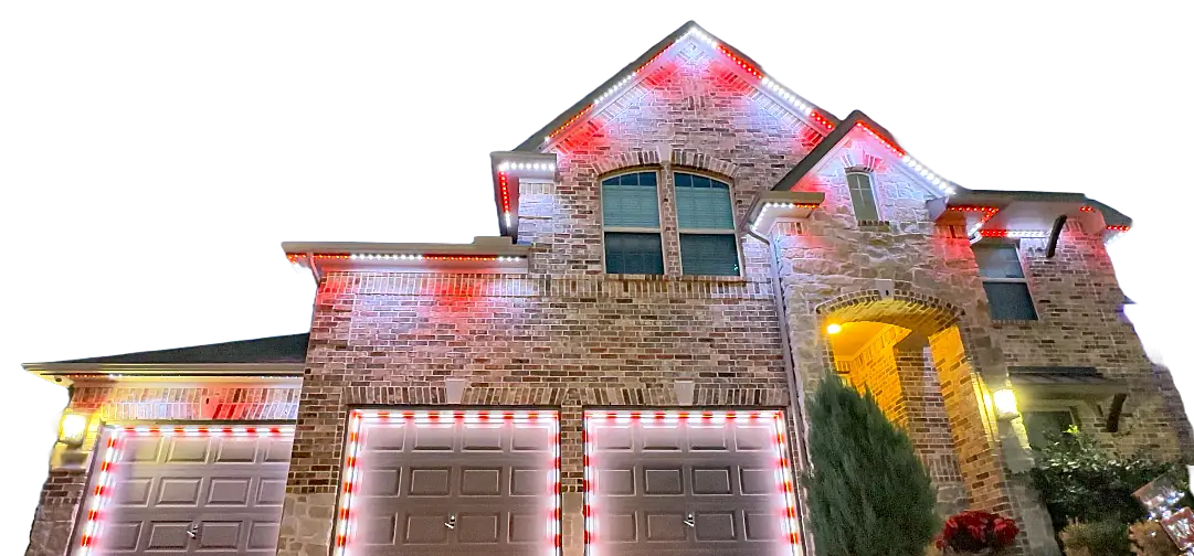 Permanent lights on a home for Christmas