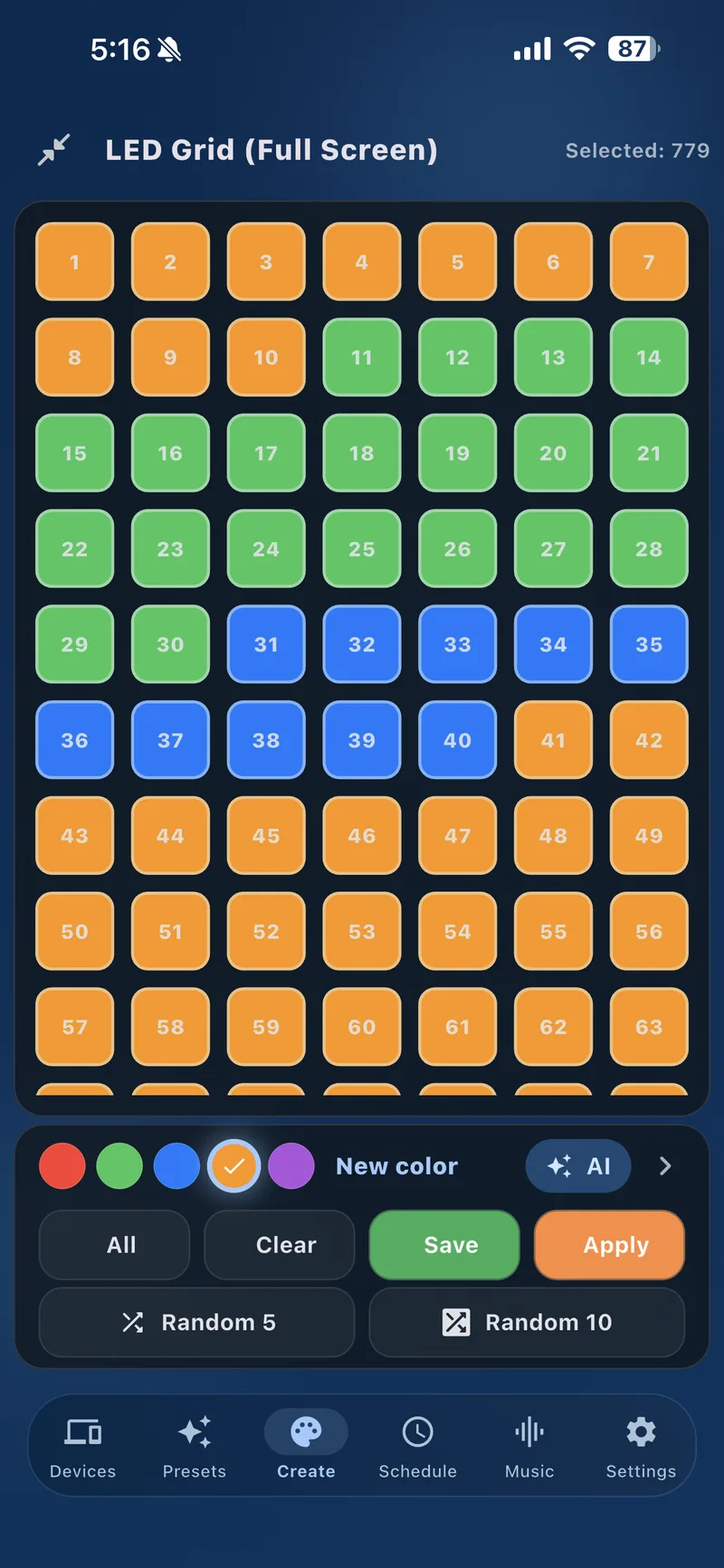LED Grid View