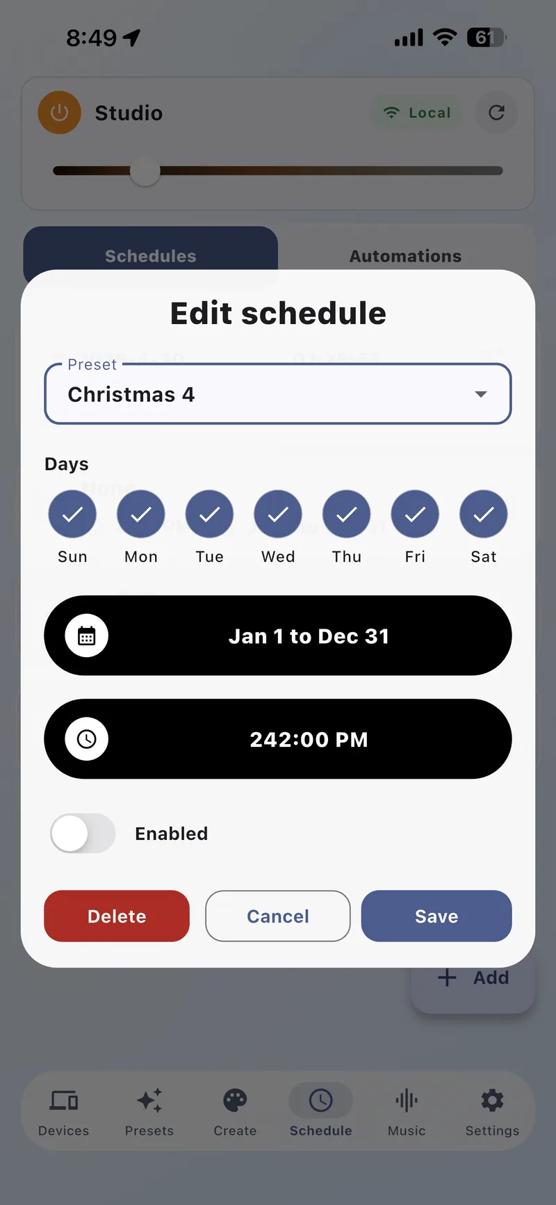 Schedule Editor
