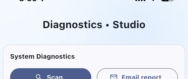 Device diagnostics screen