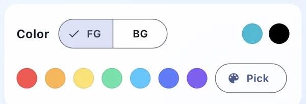 FG and BG color picker