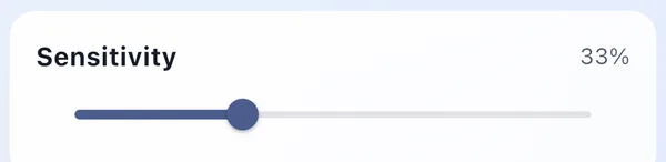 Sensitivity slider