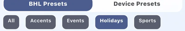 Category filter tabs