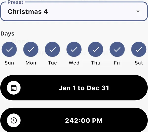 Schedule editor dialog